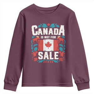 Canada Is Not For Sale Youth Sweatshirt TS02 Maroon Print Your Wear
