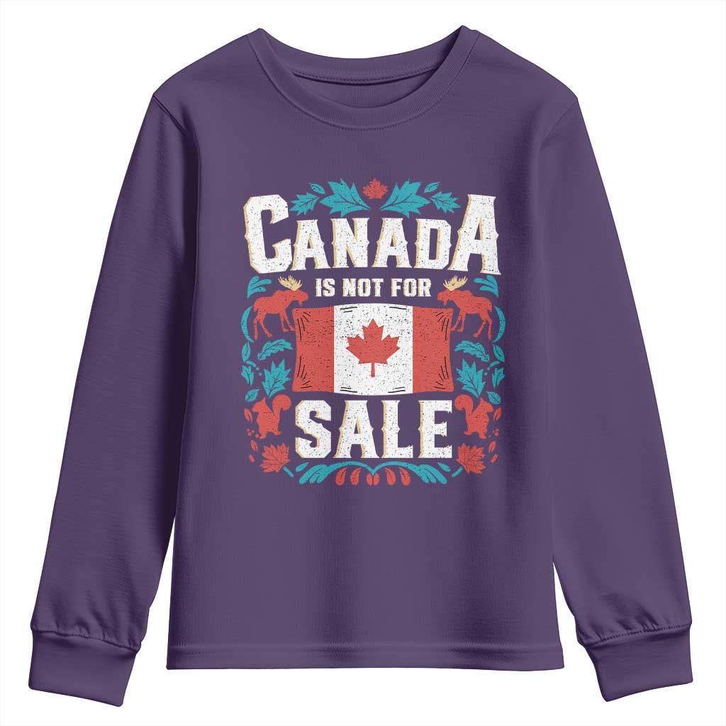 Canada Is Not For Sale Youth Sweatshirt TS02 Purple Print Your Wear