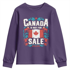 Canada Is Not For Sale Youth Sweatshirt TS02 Purple Print Your Wear