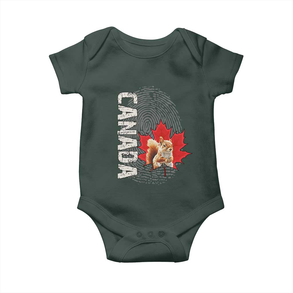 Canada Pride Baby Onesie Maple Leaf Squirrel Canadian Roots TS02 Print Your Wear