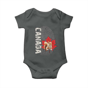 Canada Pride Baby Onesie Maple Leaf Squirrel Canadian Roots TS02 Dark Heather Print Your Wear