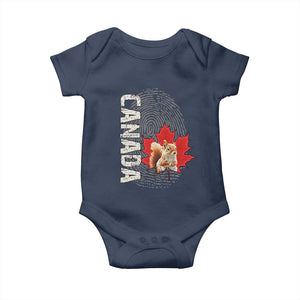 Canada Pride Baby Onesie Maple Leaf Squirrel Canadian Roots TS02 Navy Print Your Wear