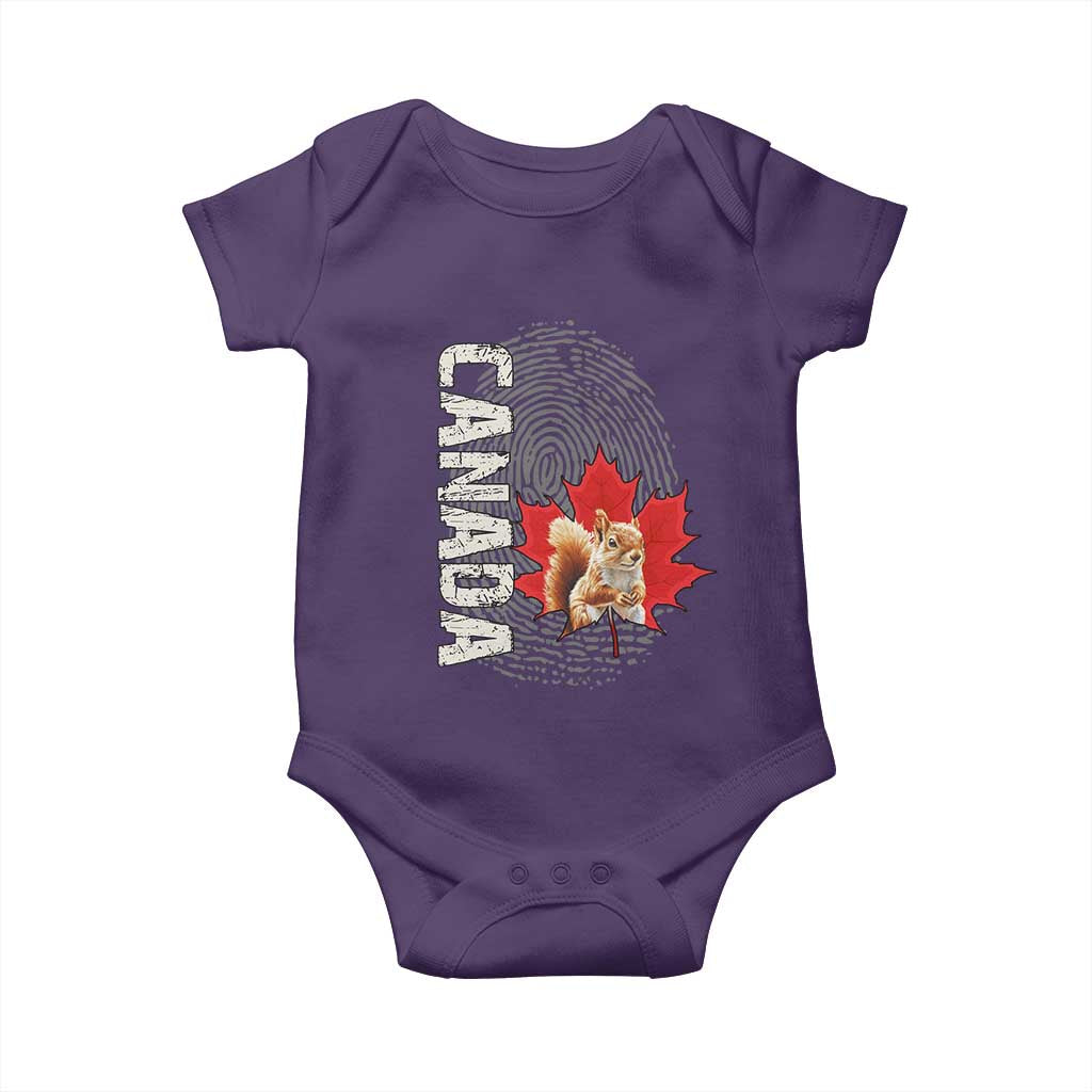 Canada Pride Baby Onesie Maple Leaf Squirrel Canadian Roots TS02 Purple Print Your Wear