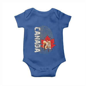Canada Pride Baby Onesie Maple Leaf Squirrel Canadian Roots TS02 Royal Blue Print Your Wear