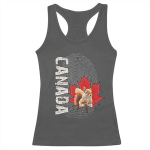 Canada Pride Racerback Tank Top Maple Leaf Squirrel Canadian Roots TS02 Dark Heather Print Your Wear