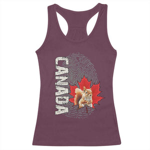 Canada Pride Racerback Tank Top Maple Leaf Squirrel Canadian Roots TS02 Maroon Print Your Wear