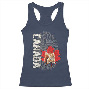 Canada Pride Racerback Tank Top Maple Leaf Squirrel Canadian Roots TS02 Navy Print Your Wear