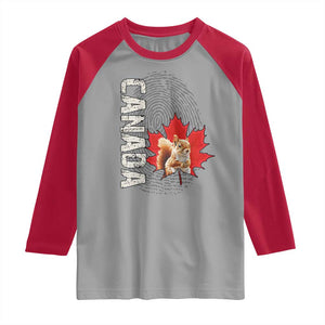 Canada Pride Raglan Shirt Maple Leaf Squirrel Canadian Roots TS02 Sport Gray Red Print Your Wear