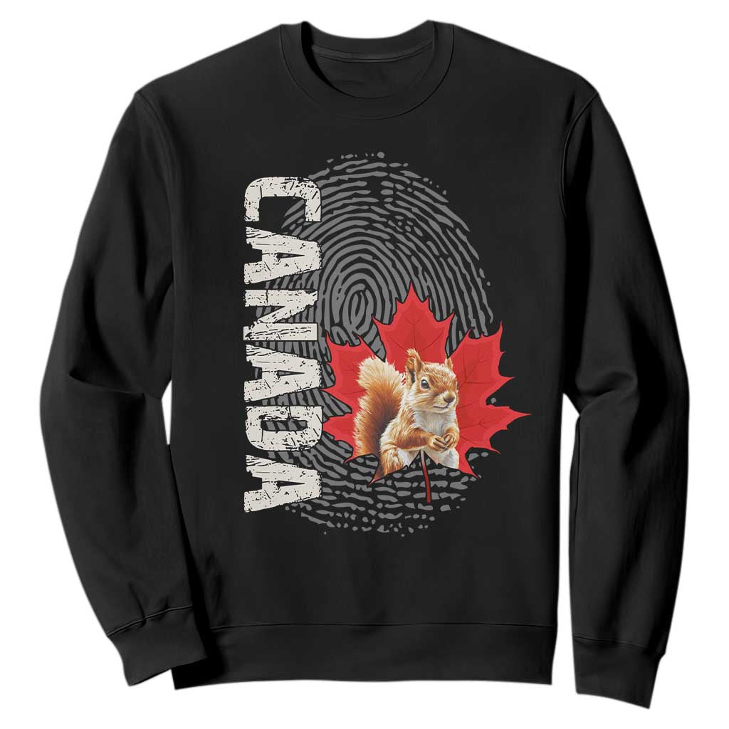 Canada Pride Sweatshirt Maple Leaf Squirrel Canadian Roots TS02 Black Print Your Wear
