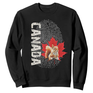 Canada Pride Sweatshirt Maple Leaf Squirrel Canadian Roots TS02 Black Print Your Wear