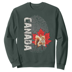 Canada Pride Sweatshirt Maple Leaf Squirrel Canadian Roots TS02 Dark Forest Green Print Your Wear