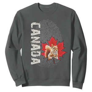 Canada Pride Sweatshirt Maple Leaf Squirrel Canadian Roots TS02 Dark Heather Print Your Wear