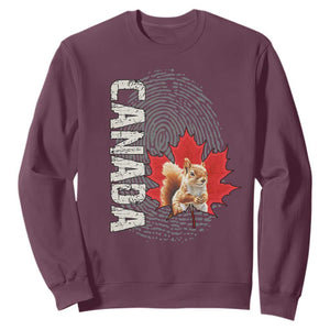 Canada Pride Sweatshirt Maple Leaf Squirrel Canadian Roots TS02 Maroon Print Your Wear