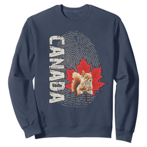 Canada Pride Sweatshirt Maple Leaf Squirrel Canadian Roots TS02 Navy Print Your Wear