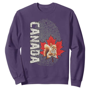 Canada Pride Sweatshirt Maple Leaf Squirrel Canadian Roots TS02 Purple Print Your Wear