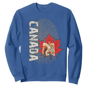 Canada Pride Sweatshirt Maple Leaf Squirrel Canadian Roots TS02 Royal Blue Print Your Wear