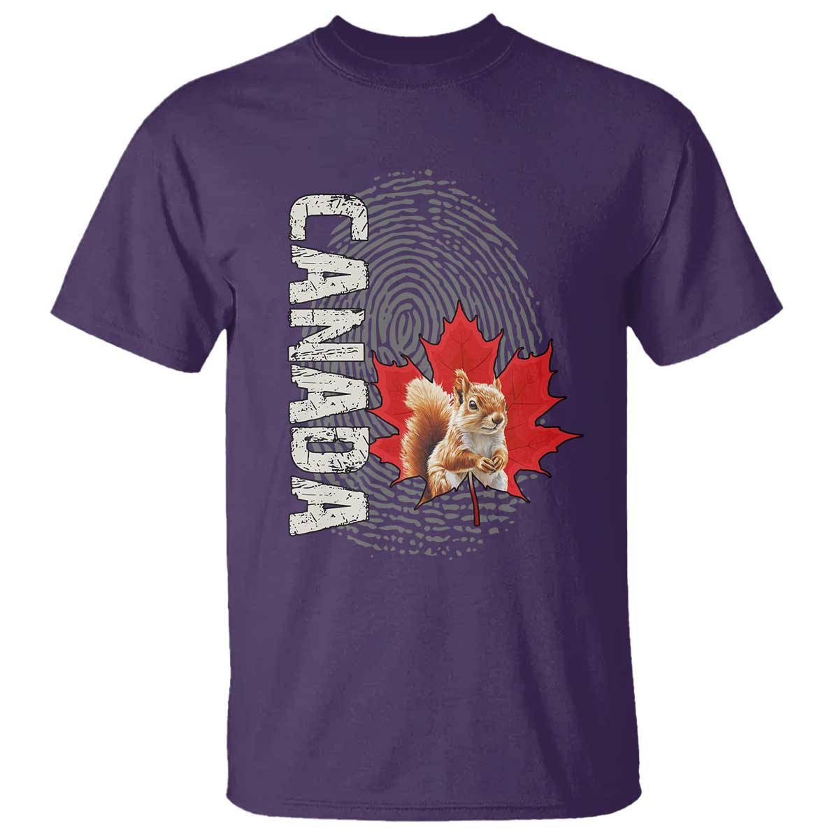 Canada Pride T Shirt Maple Leaf Squirrel Canadian Roots TS02 Purple Print Your Wear