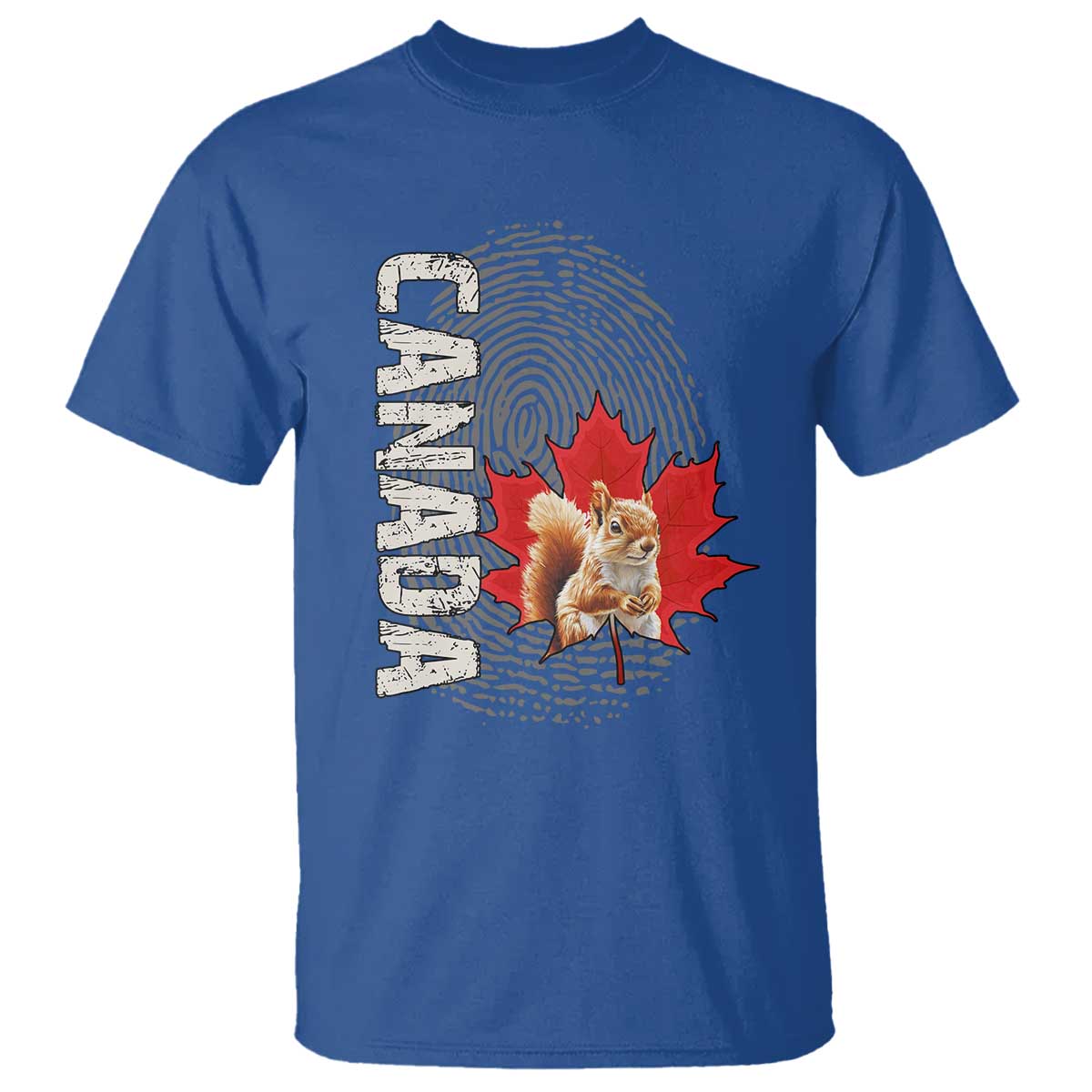 Canada Pride T Shirt Maple Leaf Squirrel Canadian Roots TS02 Royal Blue Print Your Wear