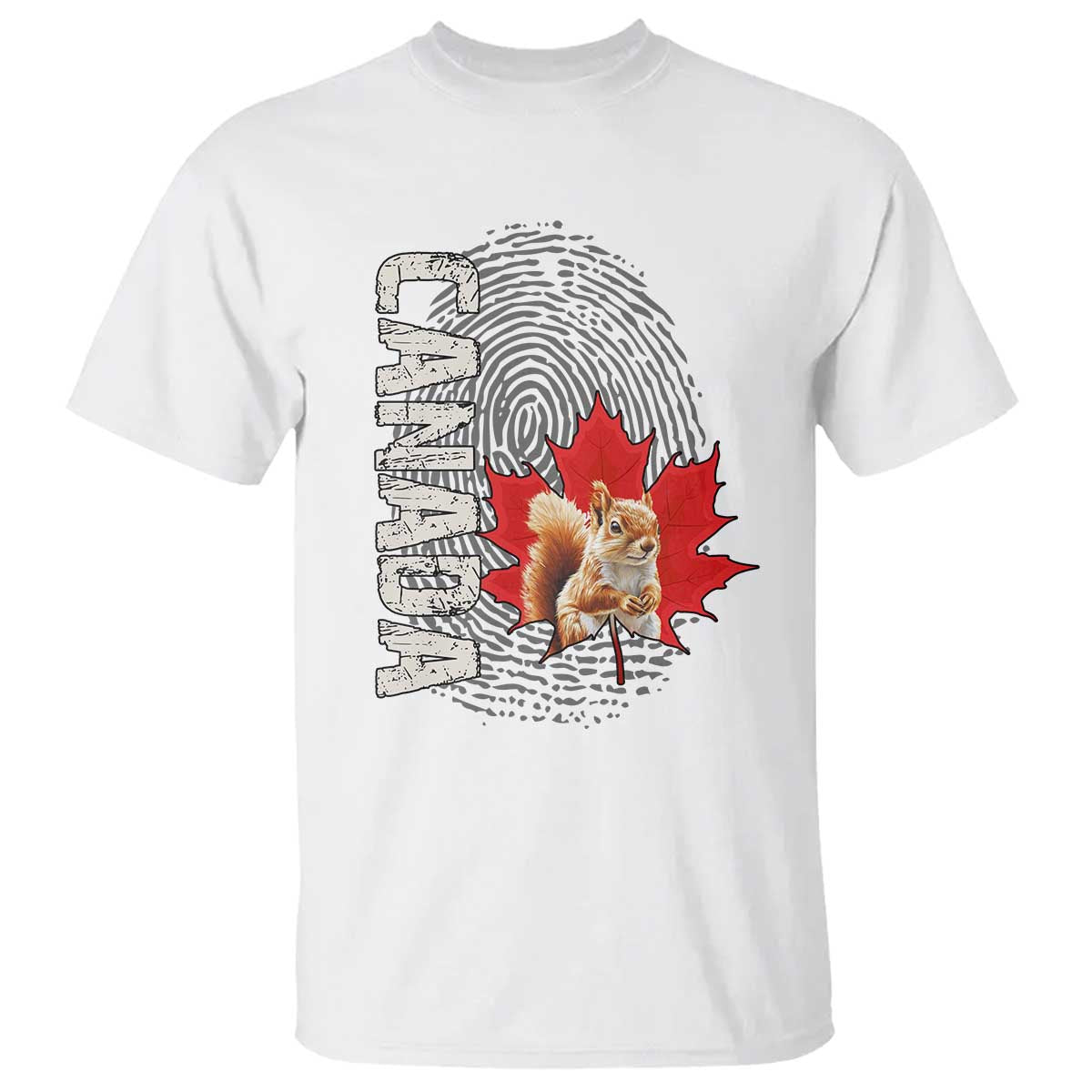 Canada Pride T Shirt Maple Leaf Squirrel Canadian Roots TS02 White Print Your Wear