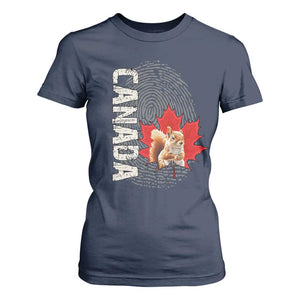 Canada Pride T Shirt For Women Maple Leaf Squirrel Canadian Roots TS02 Navy Print Your Wear