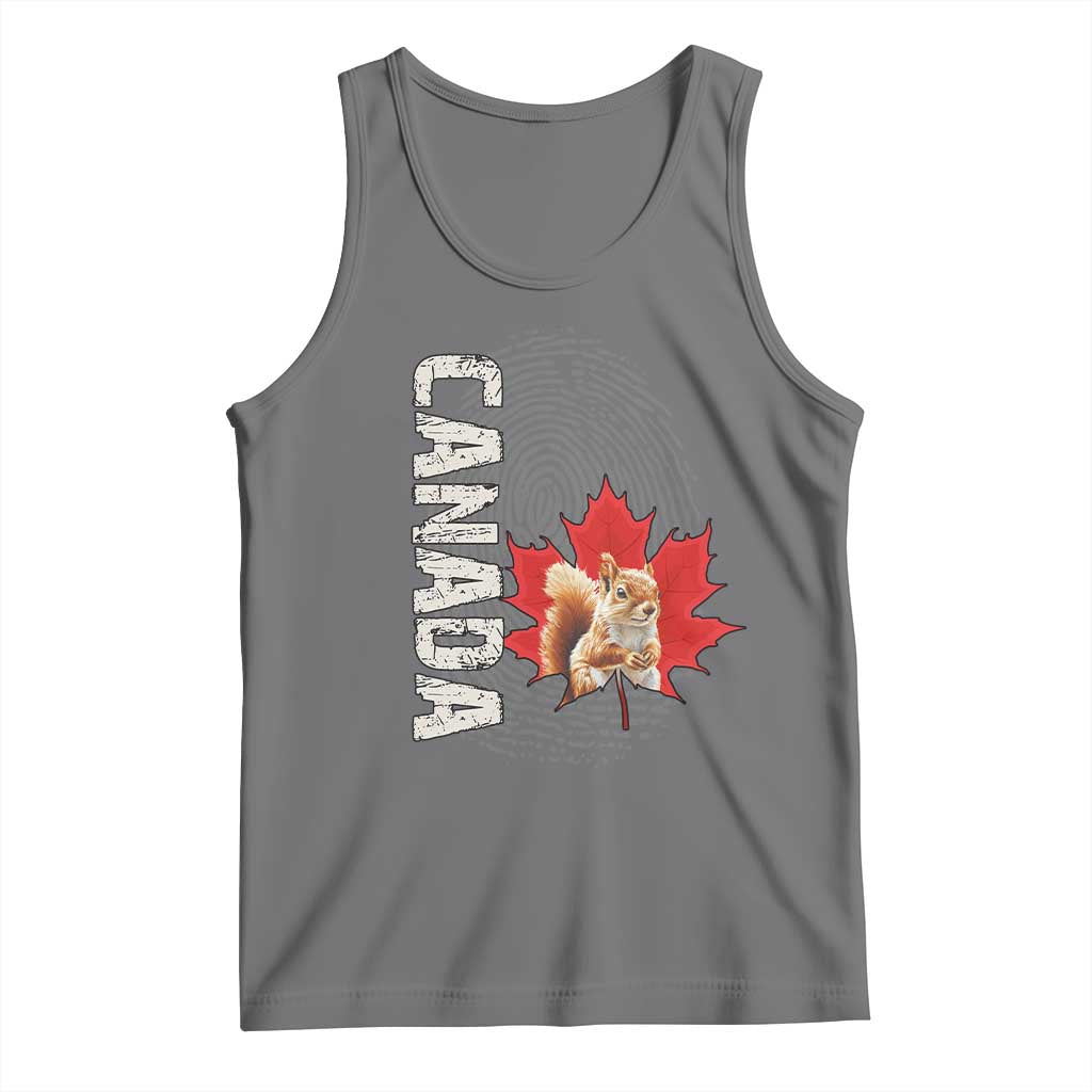 Canada Pride Tank Top Maple Leaf Squirrel Canadian Roots TS02 Black Heather Print Your Wear