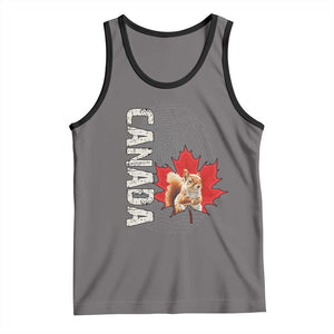 Canada Pride Tank Top Maple Leaf Squirrel Canadian Roots TS02 Deep Heather Black Print Your Wear