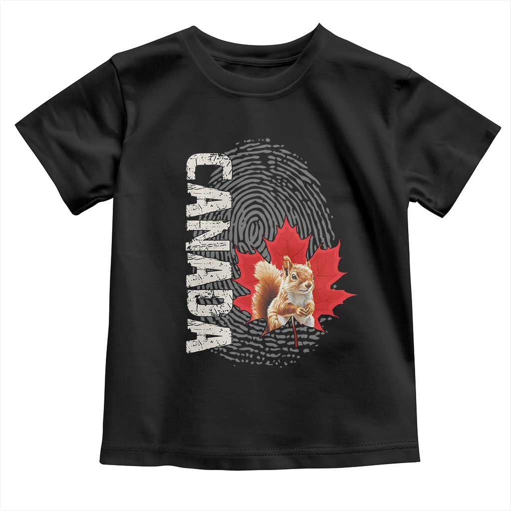 Canada Pride Toddler T Shirt Maple Leaf Squirrel Canadian Roots TS02 Black Print Your Wear
