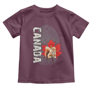 Canada Pride Toddler T Shirt Maple Leaf Squirrel Canadian Roots TS02 Maroon Print Your Wear