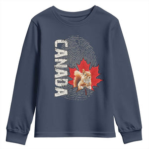 Canada Pride Youth Sweatshirt Maple Leaf Squirrel Canadian Roots TS02 Navy Print Your Wear