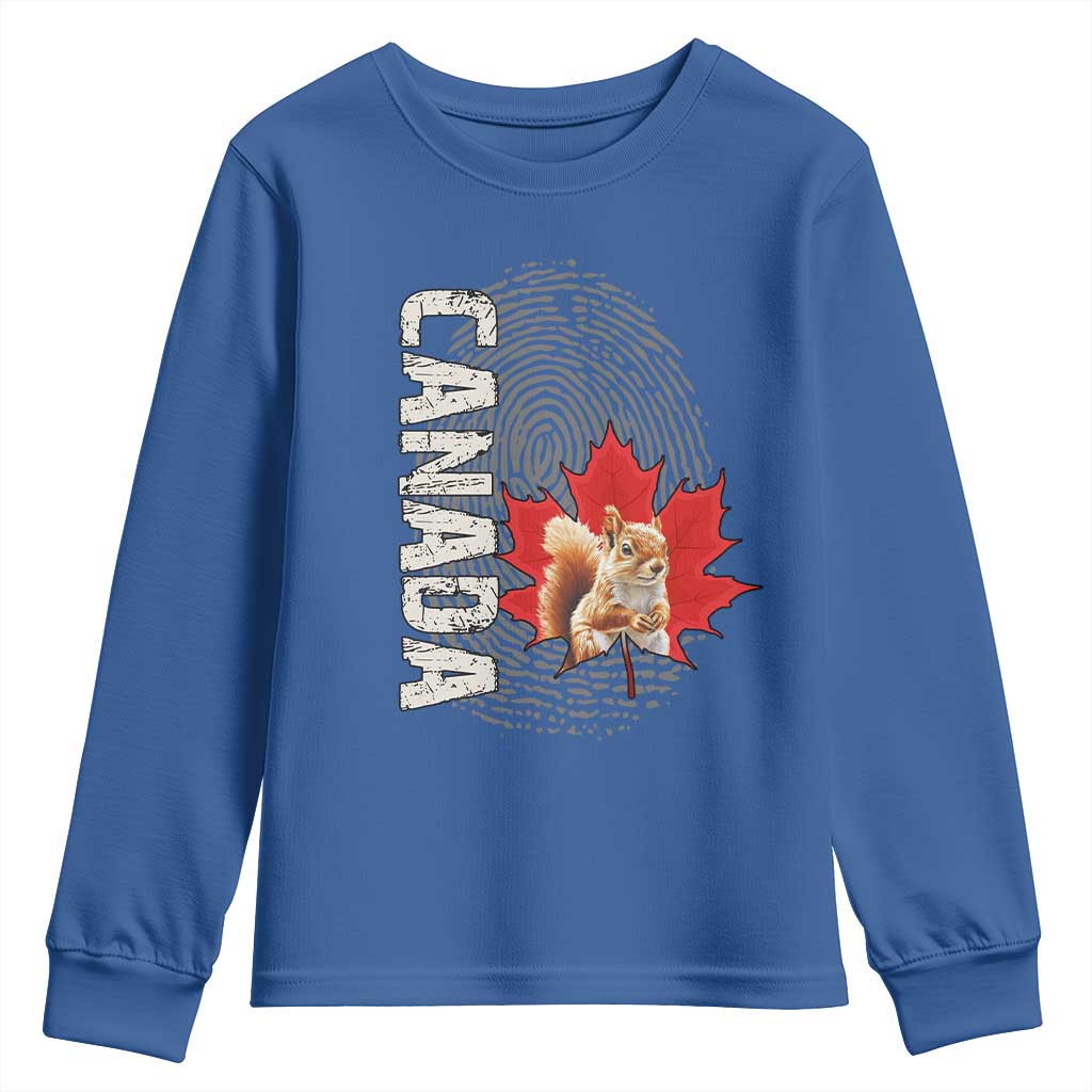 Canada Pride Youth Sweatshirt Maple Leaf Squirrel Canadian Roots TS02 Royal Blue Print Your Wear