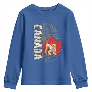 Canada Pride Youth Sweatshirt Maple Leaf Squirrel Canadian Roots TS02 Royal Blue Print Your Wear