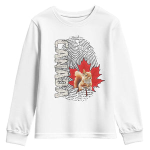 Canada Pride Youth Sweatshirt Maple Leaf Squirrel Canadian Roots TS02 White Print Your Wear