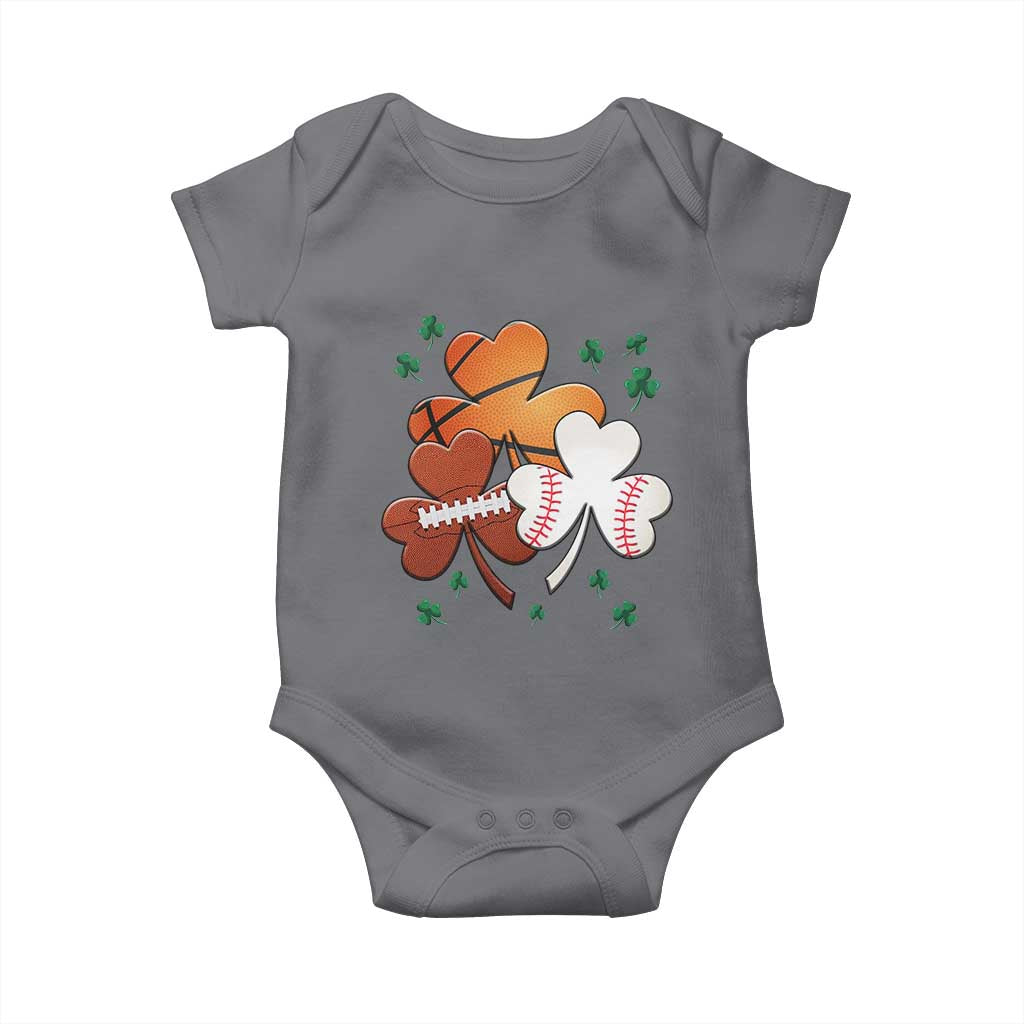 Football Basketball Baseball Shamrock Baby Onesie Happy St Patricks Day Sport Lover TS02 Charcoal Print Your Wear