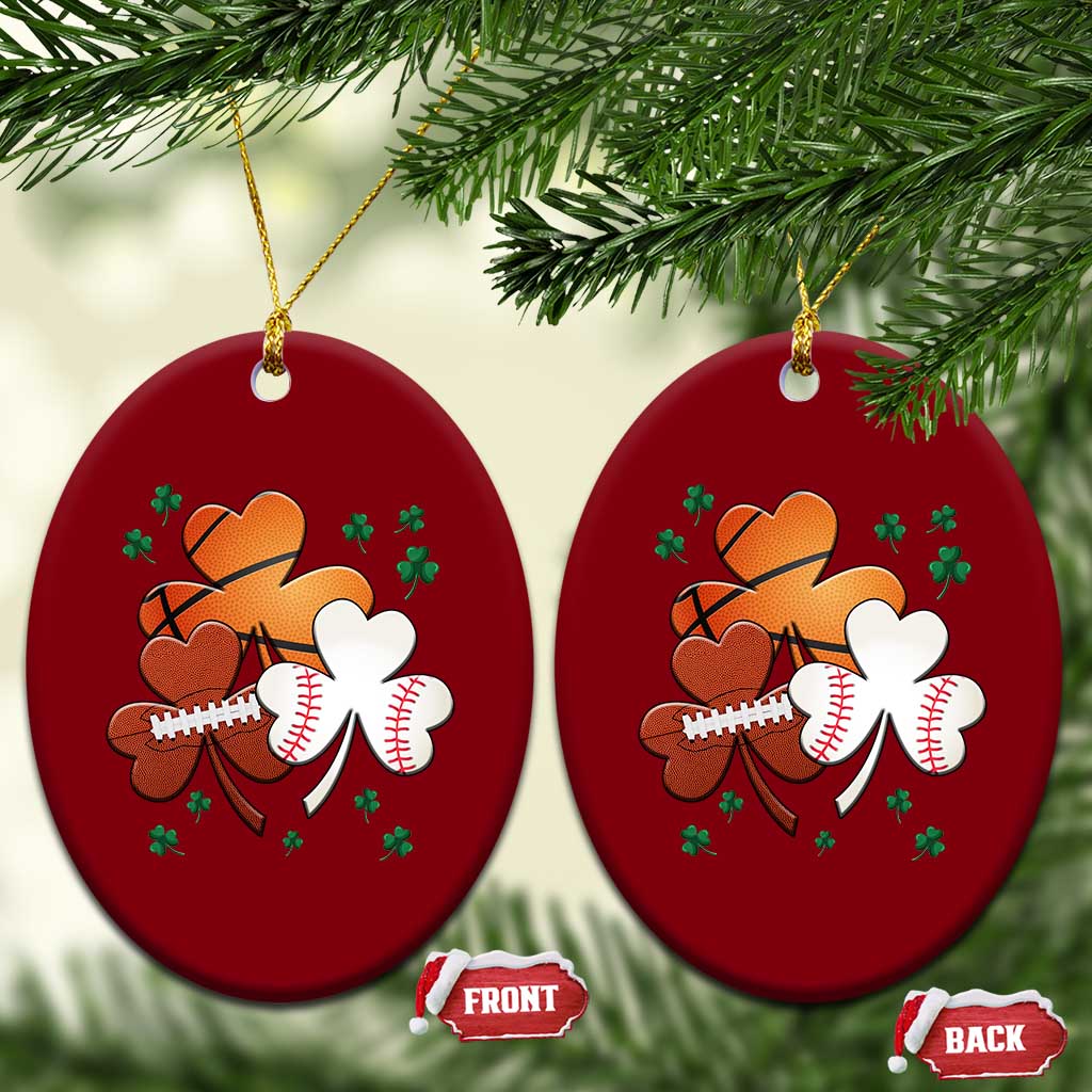 Football Basketball Baseball Shamrock Ceramic Ornament Happy St Patricks Day Sport Lover TS02 Print Your Wear