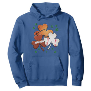 Football Basketball Baseball Shamrock Hoodie Happy St Patricks Day Sport Lover TS02 Royal Blue Print Your Wear