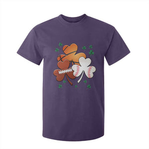 Football Basketball Baseball Shamrock T Shirt For Kid Happy St Patricks Day Sport Lover TS02 Purple Print Your Wear