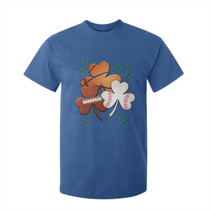 Football Basketball Baseball Shamrock T Shirt For Kid Happy St Patricks Day Sport Lover TS02 Royal Blue Print Your Wear