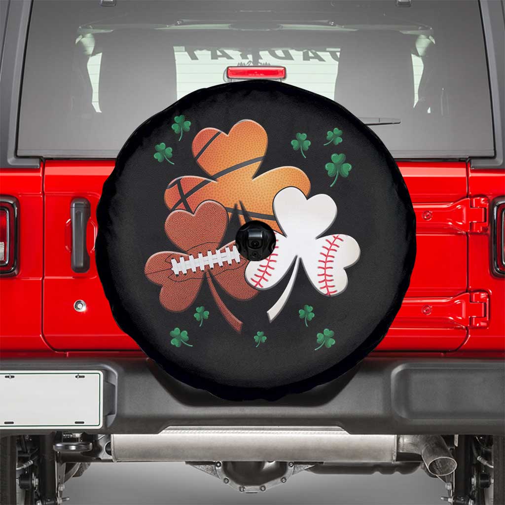 Football Basketball Baseball Shamrock Spare Tire Cover Happy St Patricks Day Sport Lover TS02 Black Print Your Wear