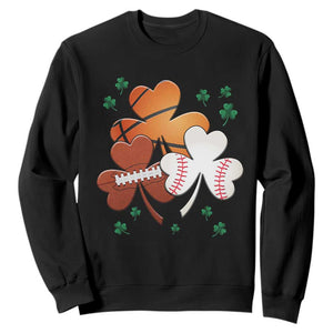 Football Basketball Baseball Shamrock Sweatshirt Happy St Patricks Day Sport Lover TS02 Black Print Your Wear
