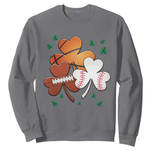 Football Basketball Baseball Shamrock Sweatshirt Happy St Patricks Day Sport Lover TS02 Charcoal Print Your Wear