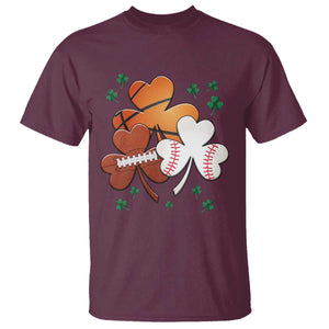 Football Basketball Baseball Shamrock T Shirt Happy St Patricks Day Sport Lover TS02 Maroon Print Your Wear
