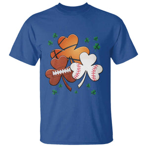 Football Basketball Baseball Shamrock T Shirt Happy St Patricks Day Sport Lover TS02 Royal Blue Print Your Wear