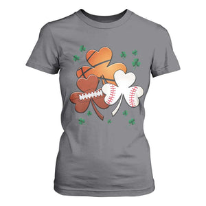Football Basketball Baseball Shamrock T Shirt For Women Happy St Patricks Day Sport Lover TS02 Charcoal Print Your Wear
