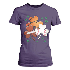 Football Basketball Baseball Shamrock T Shirt For Women Happy St Patricks Day Sport Lover TS02 Purple Print Your Wear