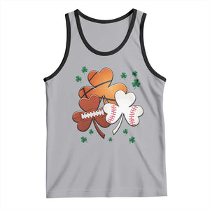 Football Basketball Baseball Shamrock Tank Top Happy St Patricks Day Sport Lover TS02 Athletic Heather Black Print Your Wear