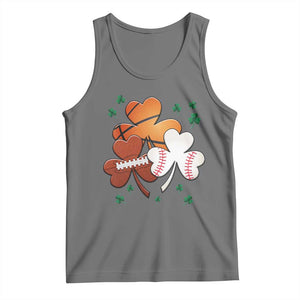 Football Basketball Baseball Shamrock Tank Top Happy St Patricks Day Sport Lover TS02 Black Heather Print Your Wear