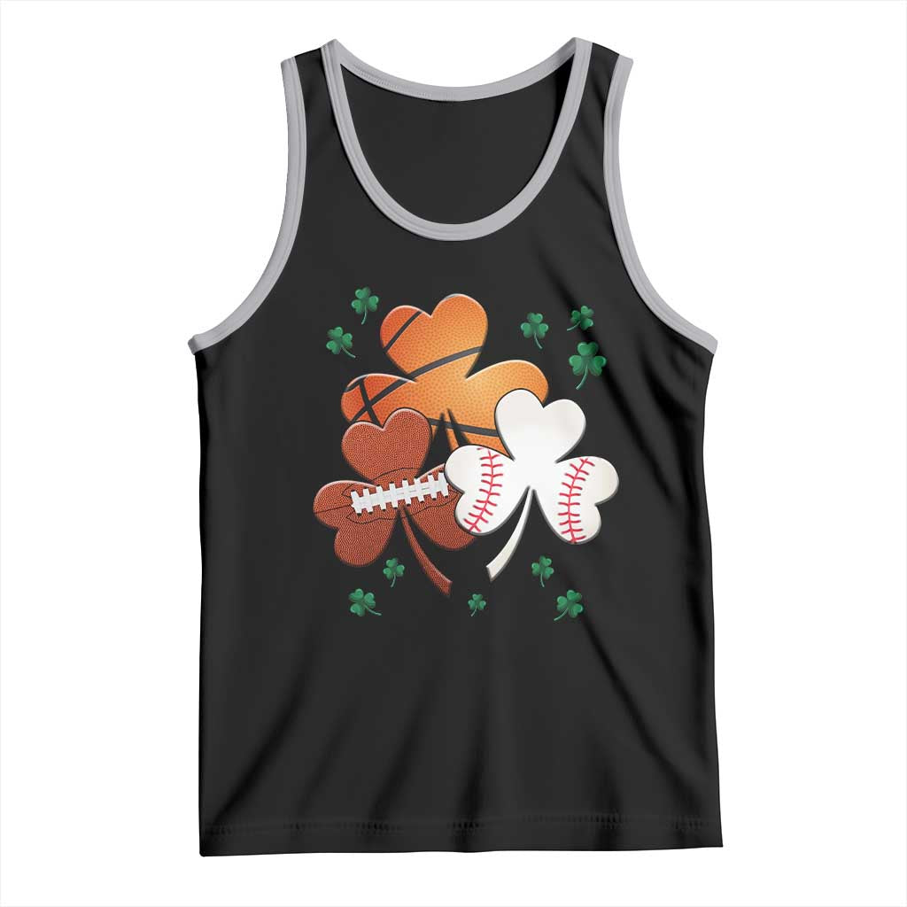 Football Basketball Baseball Shamrock Tank Top Happy St Patricks Day Sport Lover TS02 Black Athletic Heather Print Your Wear