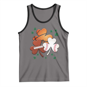Football Basketball Baseball Shamrock Tank Top Happy St Patricks Day Sport Lover TS02 Deep Heather Black Print Your Wear