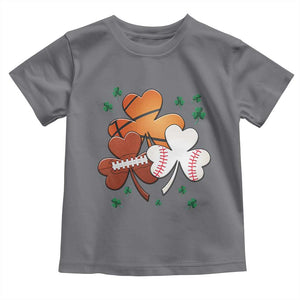Football Basketball Baseball Shamrock Toddler T Shirt Happy St Patricks Day Sport Lover TS02 Charcoal Print Your Wear