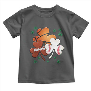 Football Basketball Baseball Shamrock Toddler T Shirt Happy St Patricks Day Sport Lover TS02 Dark Heather Print Your Wear